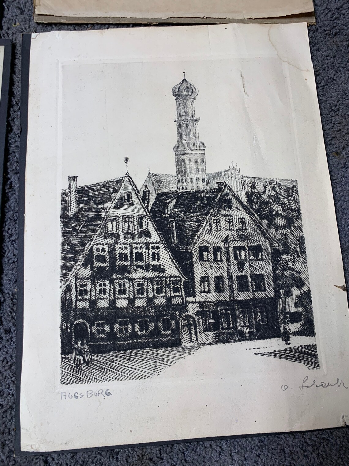 German Art Lot of Pen & Ink and Prints by FA Digioni Etsy