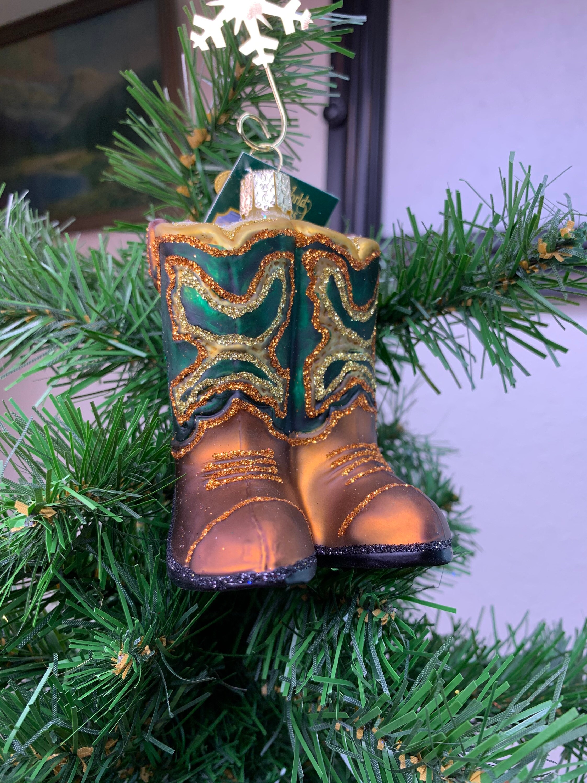 Cowboy boot christmas tree ornaments Clearance