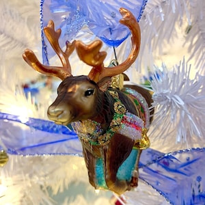 Glass Reindeer Ornaments - Etsy