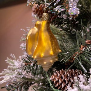 Golden Seashell Glass Ornament Old World Christmas