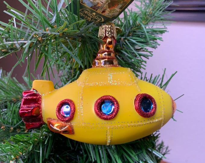Old World Christmas Yellow Submarine Ornament Etsy
