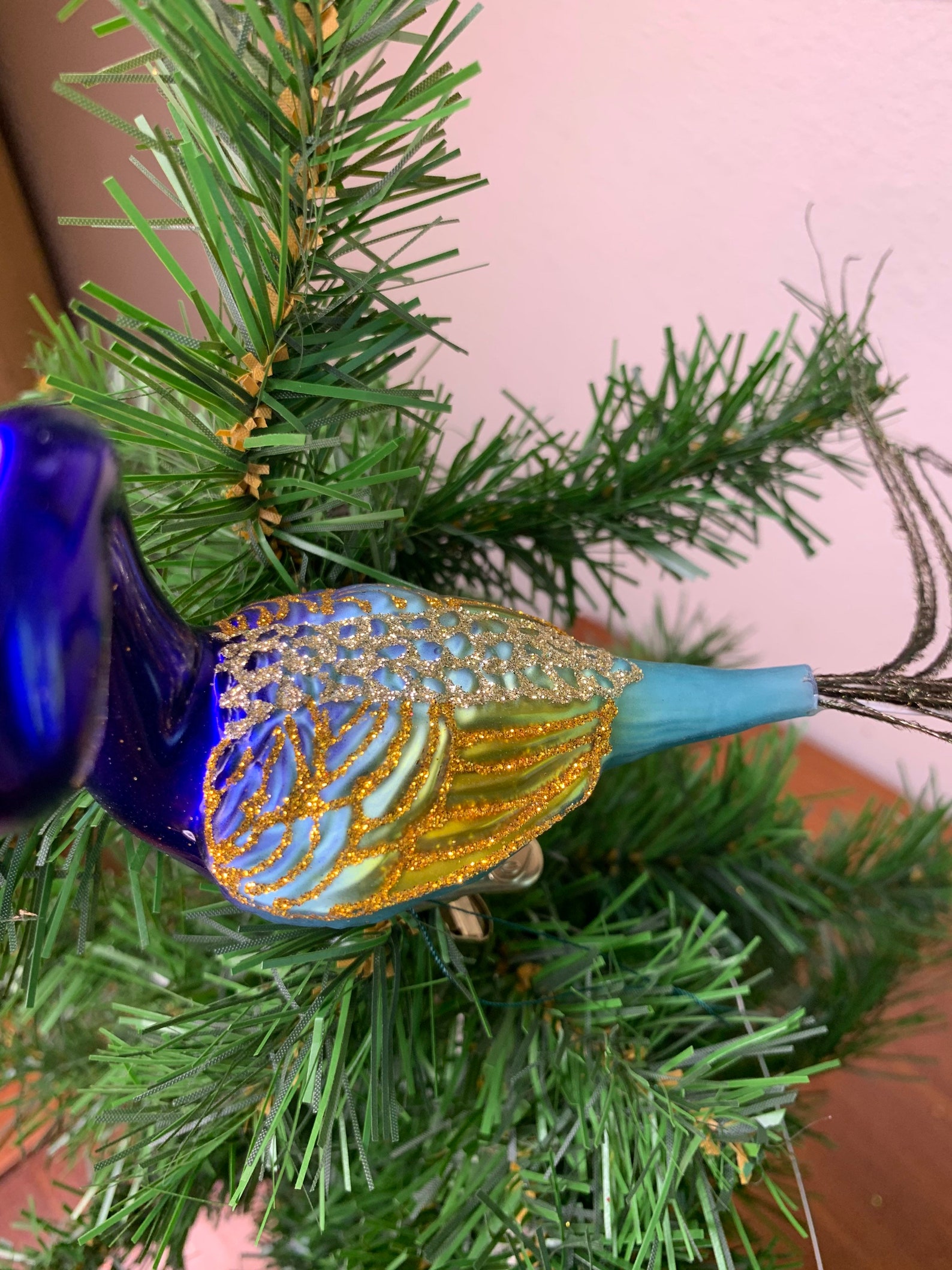Old World Christmas Clip on Peacock Ornament Etsy