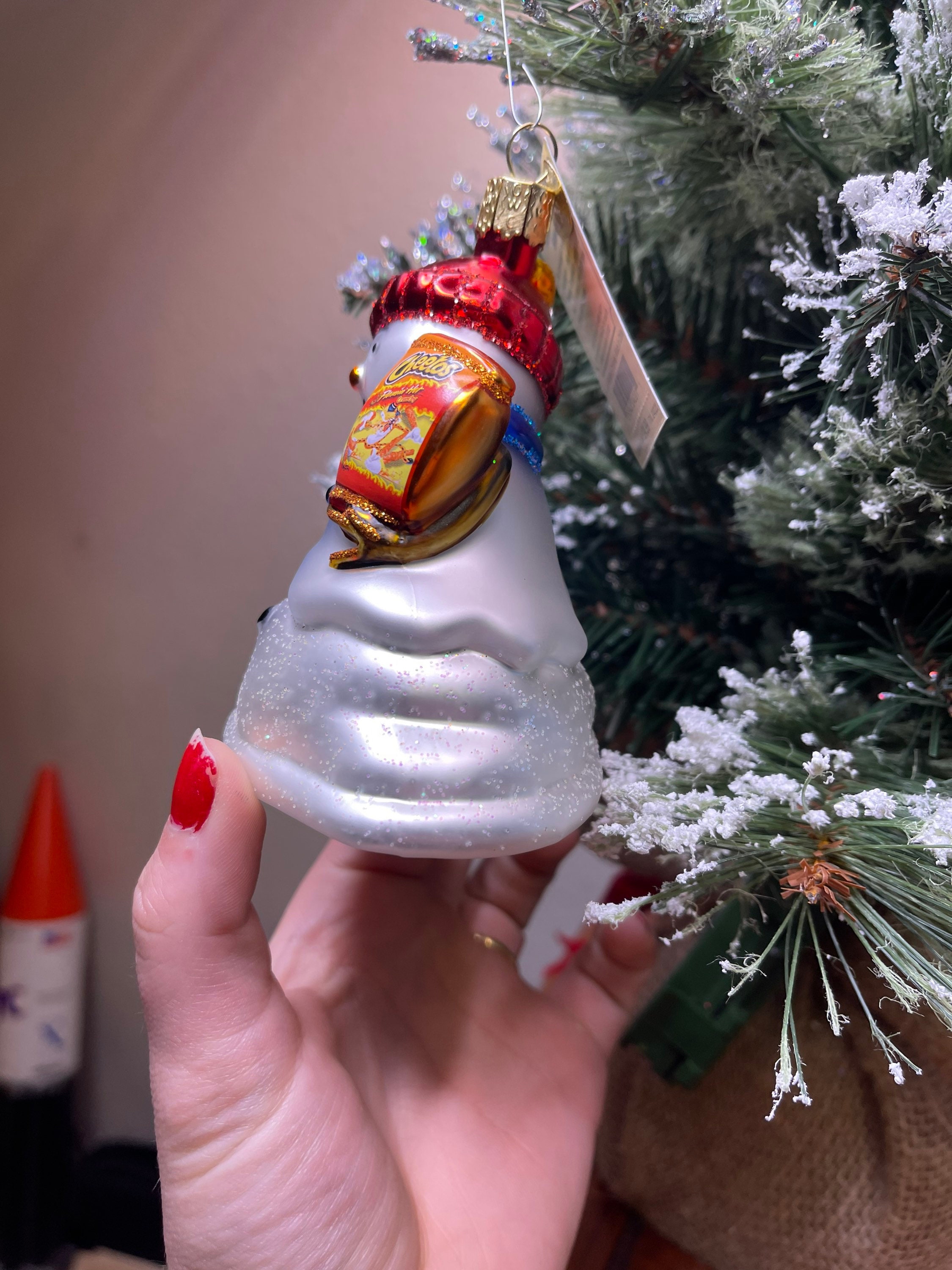 Old World Christmas Mini Blown Glass M&M's Bag Ornament, 2.25