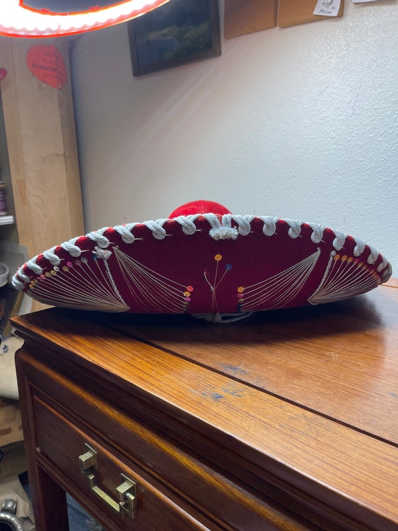 Pigalle Sombrero XXXXX Red Sequin Handmade in Mex… - image 4