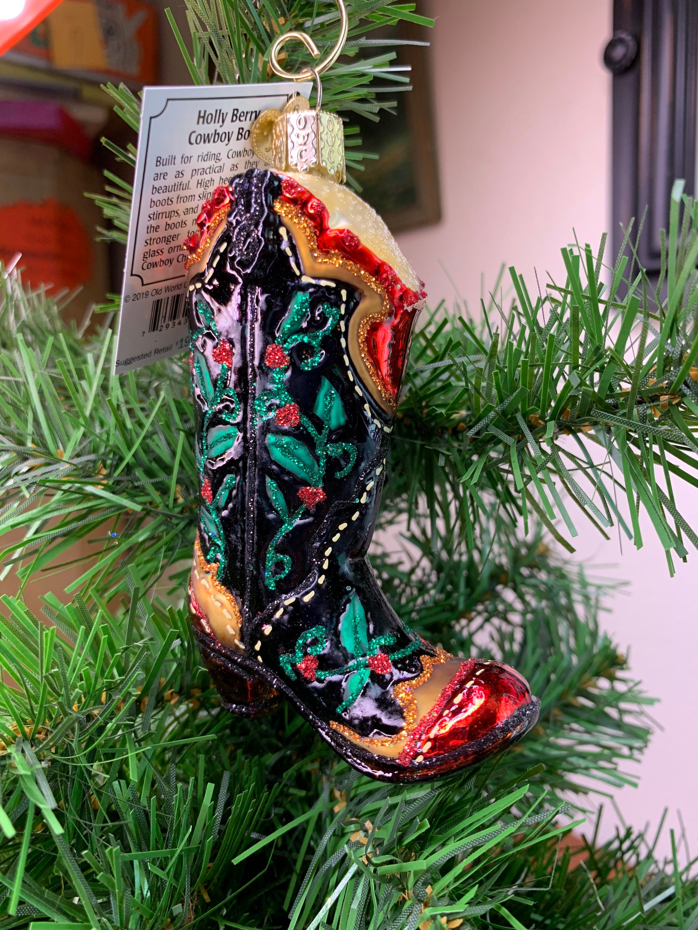 Cowboy boot christmas tree ornaments Clearance