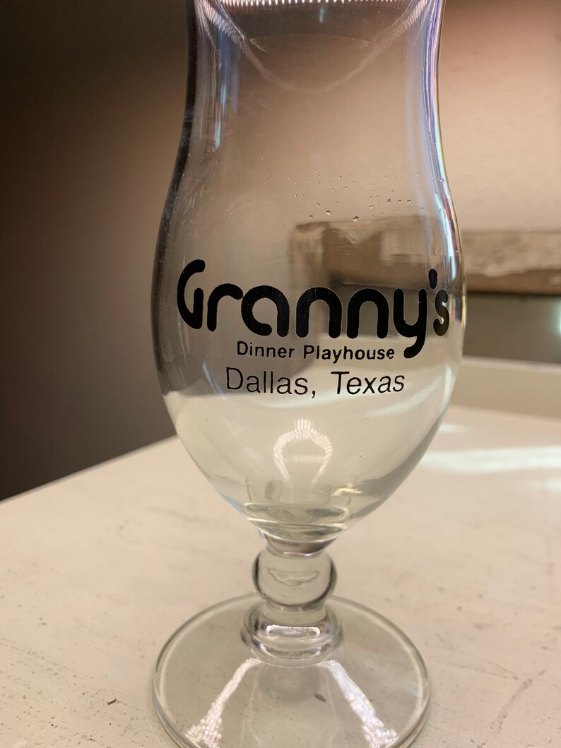 Grannys Dinner Playhouse Dallas Texas 80s Margarita Glass Etsy