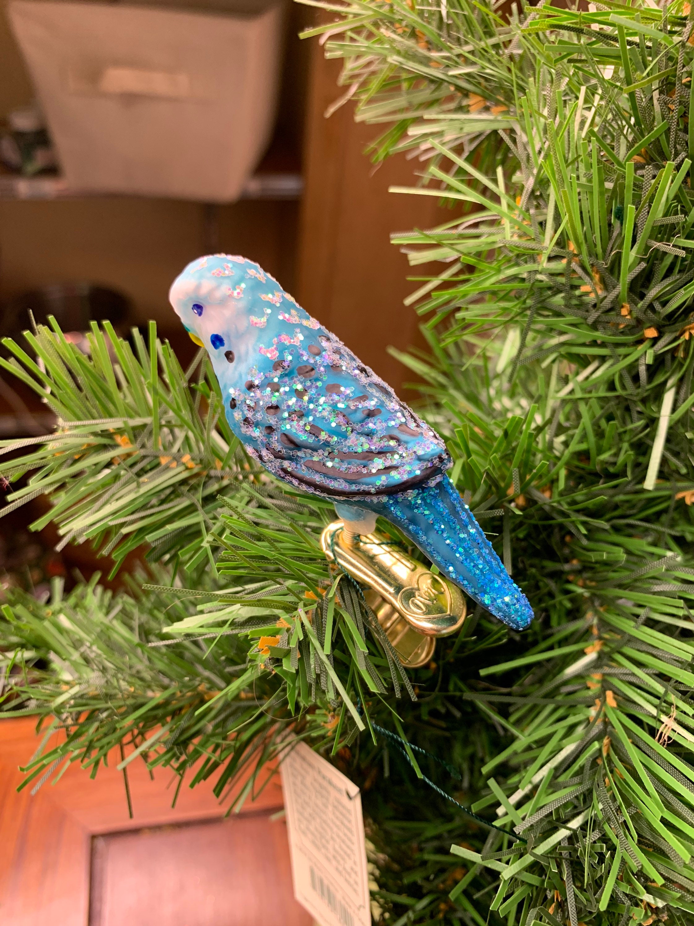 Parakeet Christmas Ornament 