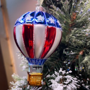 USA Hot Air Balloon Ornament Old World Christmas
