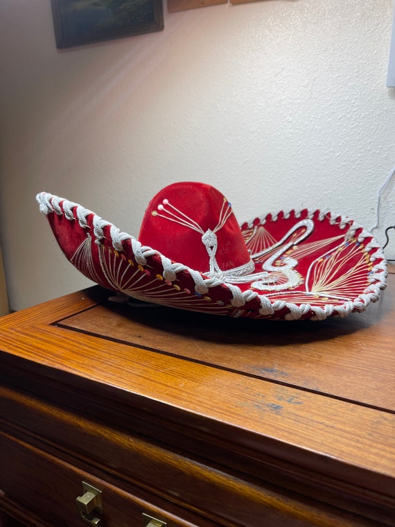 Pigalle Sombrero XXXXX Red Sequin Handmade in Mex… - image 2