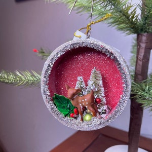 Bethany Lowe Vintage Style Red Filled Bottle Brush  Ornament