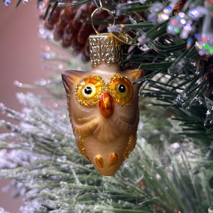 Mini Owl Old World Christmas Glass Ornament