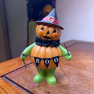 Boo! Pumpkin Witch Halloween Figurine Bethany Lowe