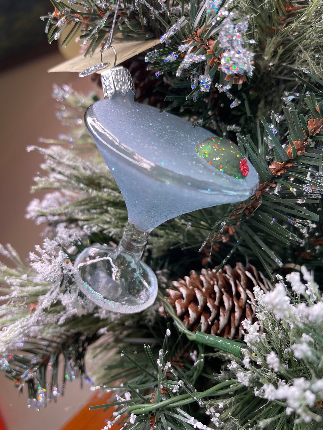 Martini Cocktail Glass Ornament Old World Christmas Etsy