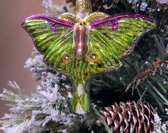 Glass Luna Moth Ornament Old World Christmas