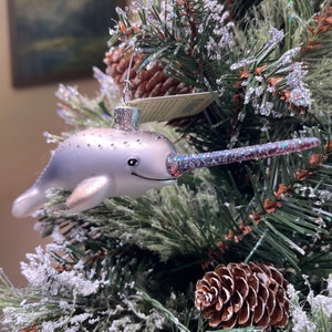 Narwhal Old World Christmas Glass Ornament