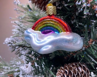Rainbow Glass Ornament Old World Christmas