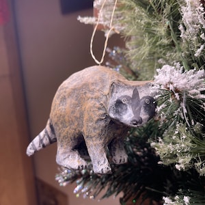Raccoon Paper Maché Bethany Lowe Vintage Styled Ornament