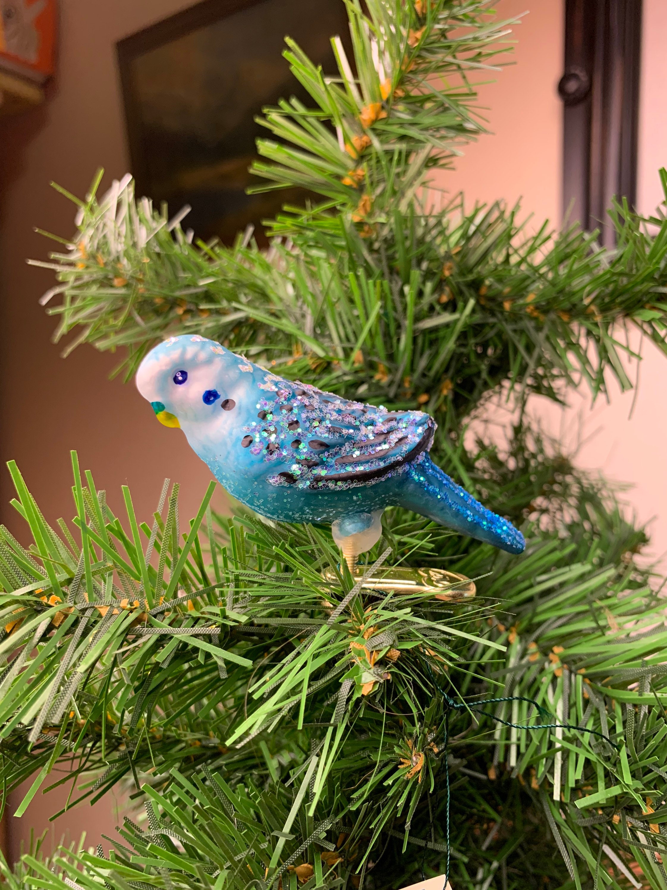 Parakeet Christmas Ornament 
