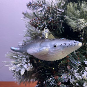 Humpback Whale Glass Old World Christmas Ornament