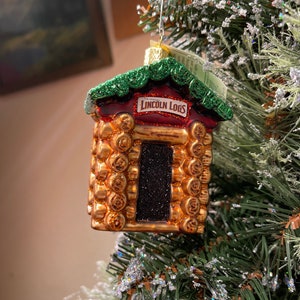 Lincoln Log Cabin Ornament Old World Christmas