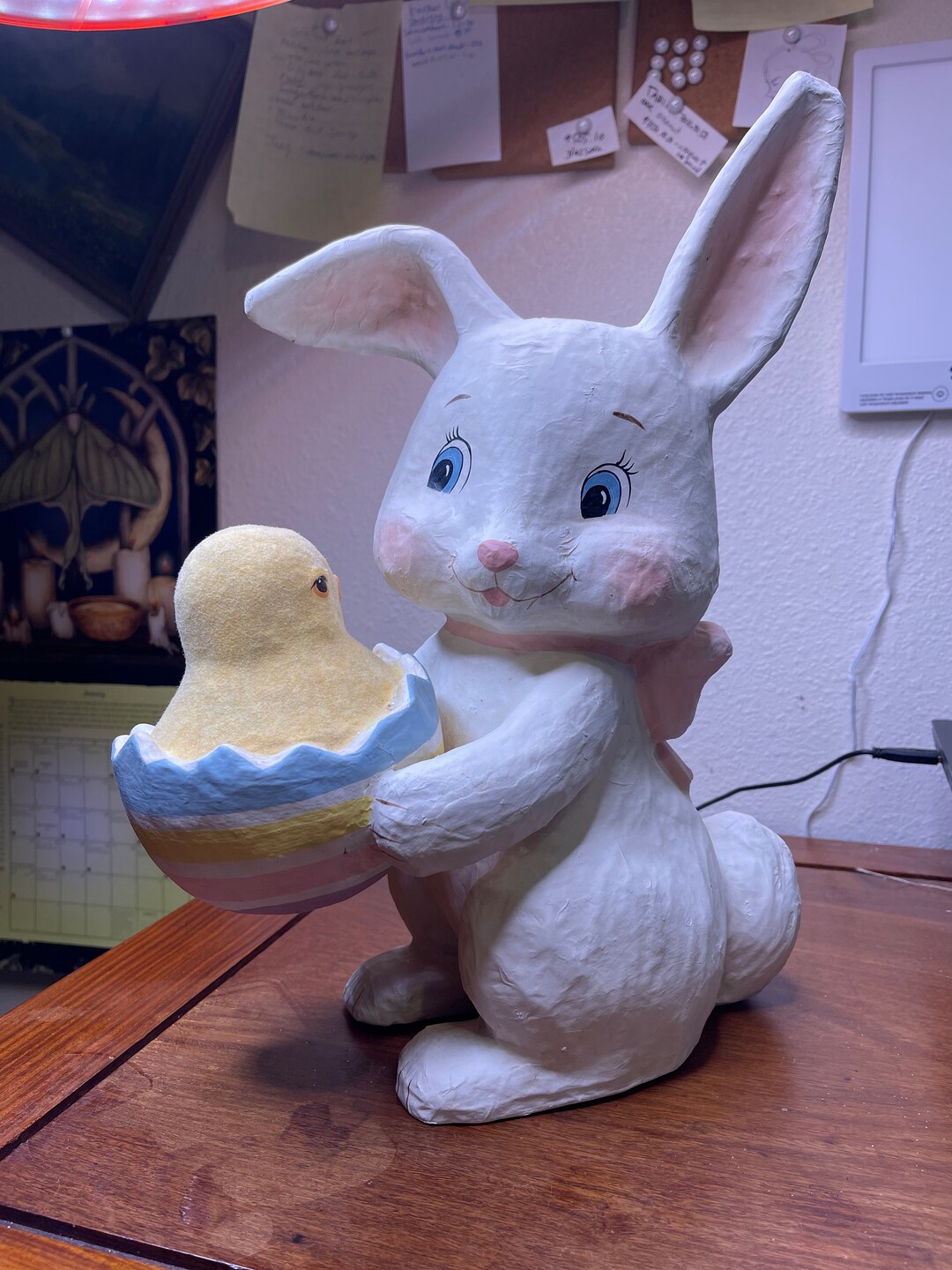 Paper Mache Bethany Lowe Easter Egg Surprise Bunny Large Etsy