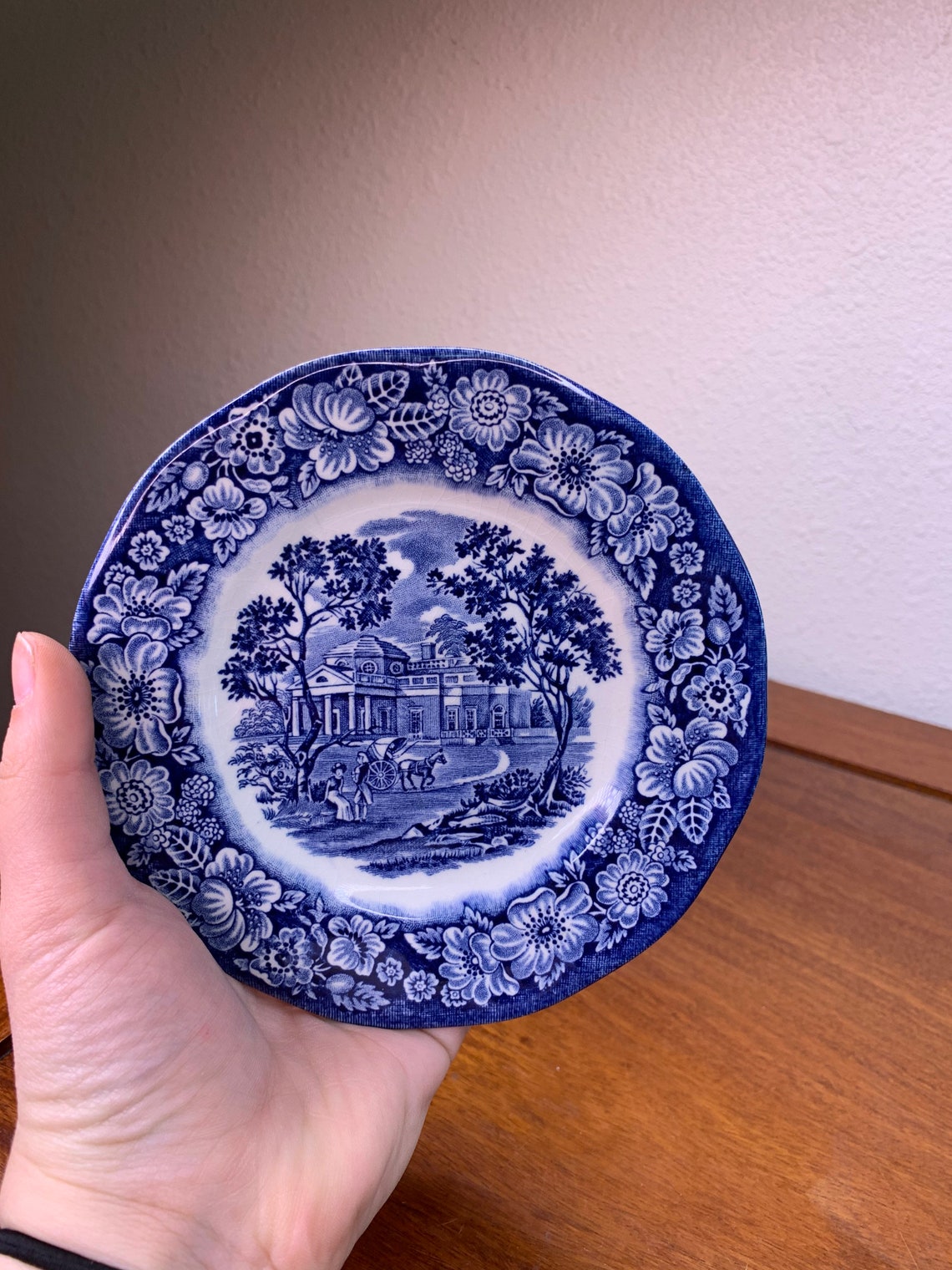 Liberty Blue Monticello Plate Etsy