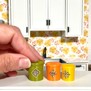 Miniature dollhouse tupperware inspired canister sets