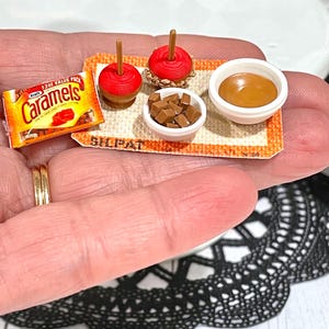 Miniature Caramel Apples for dollhouse