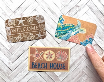 Miniature Dollhouse Beach House Summer Doormats