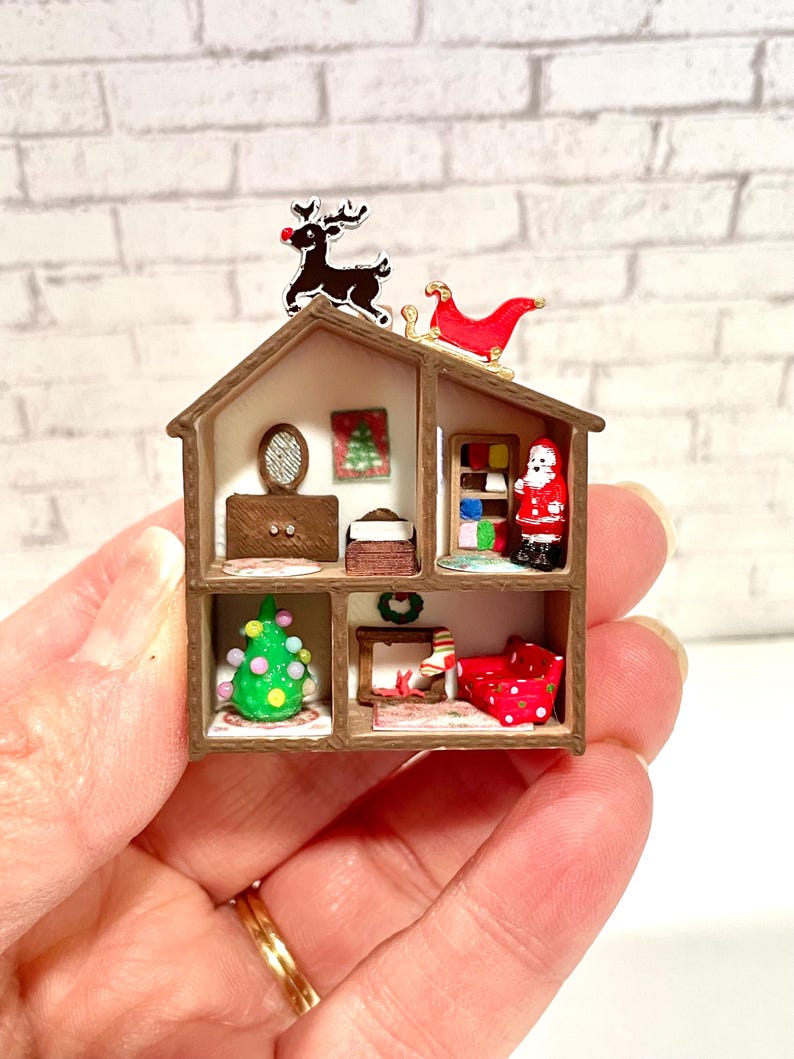 Miniature Christmas House DIY Kit Etsy