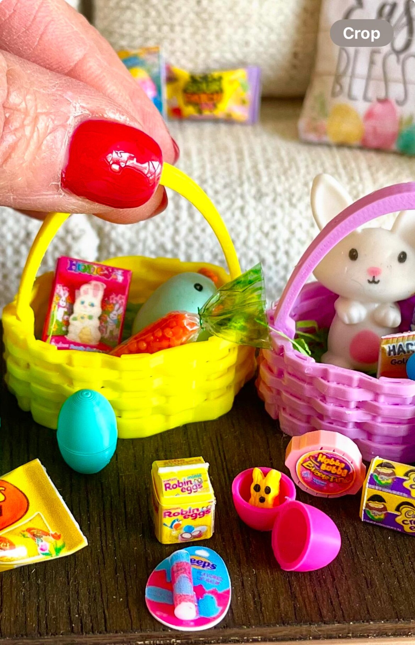 Miniature Dollhouse Easter Eggs: Tiny Filled Eggs With Bunny - Etsy