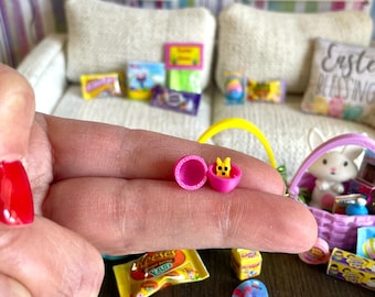 Miniature Dollhouse Easter Eggs: Tiny Filled Eggs with Bunny
