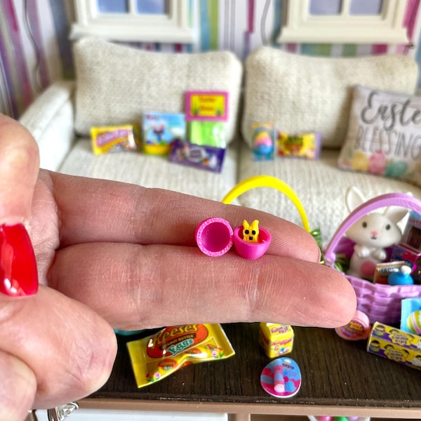 Miniature Dollhouse Easter Eggs: Tiny Filled Eggs with Bunny