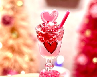 Miniature dollhouse Valentine party food
