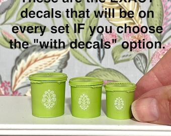 Miniature dollhouse canister sets similar to tupperware