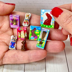 Miniature dollhouse chocolate Easter bunny candy models for miniature Easter baskets Easter decor NOT edible