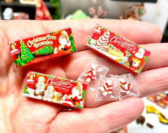 Miniature Christmas snack cakes for dollhouse