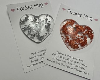 Pocket Hug, Pocket Heart, Bestfriend Gift, Love Token, Friend Token, Hug Token, Pocket Heart Hug, Thinking of you gift, Miss You Gift