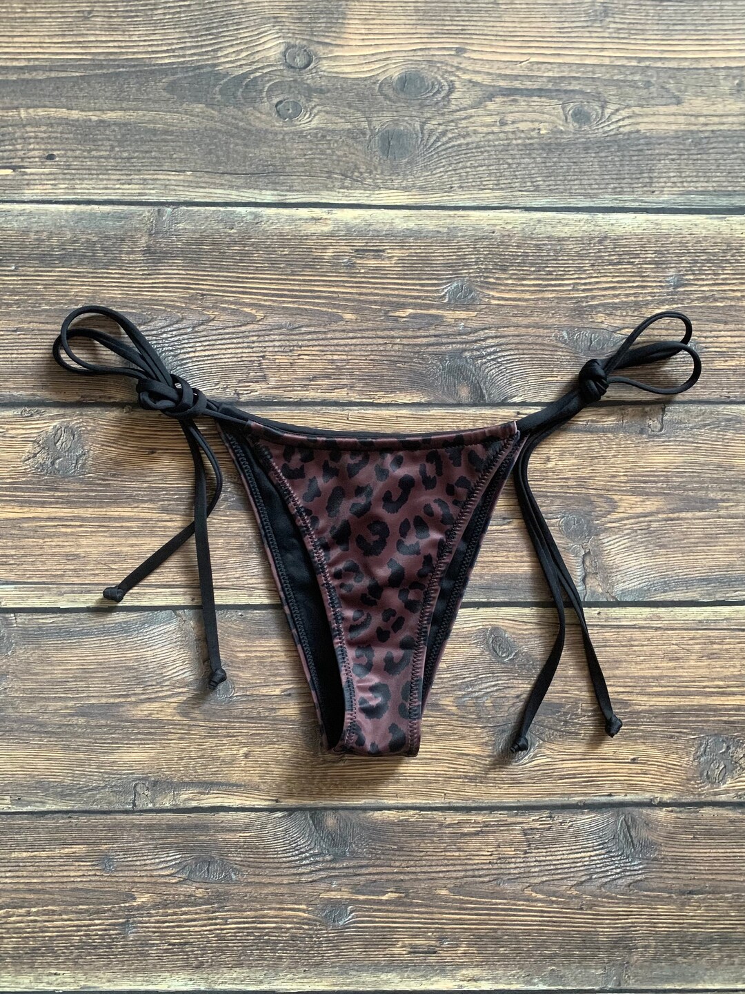 JANE BOTTOM leopard Swimwear / Cute Bikini / Animal Print / Reversible