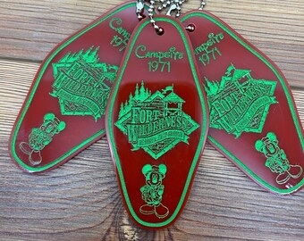 Fort Wilderness Resort Keychain, Vintage Hotel Keychain, Disney Gifts