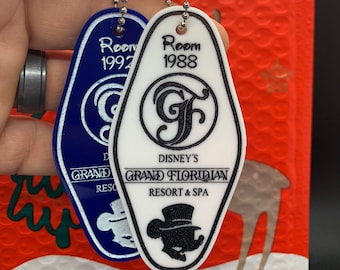 Llavero Grand Floridian, llavero vintage de hotel, regalo para fanáticos de Disney
