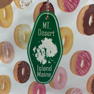 Mt. Desert Island Keychain, Vintage Hotel Keychain, Maine Gifts