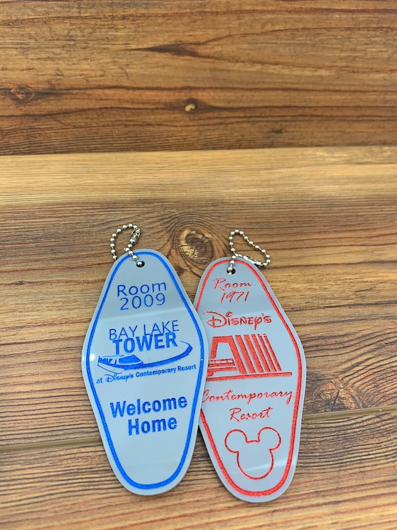 Contemporary Resort Keychain, Vintage Hotel Keychain, Disney Gifts