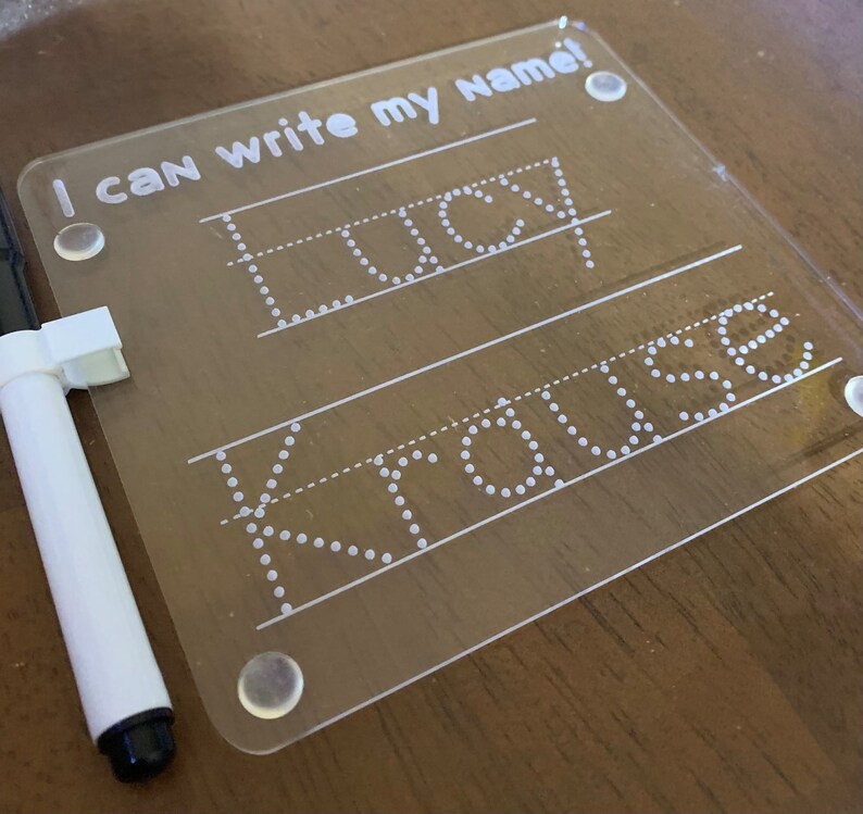 Dry Erase Name Tracing Board Reusable Custom Personalized Dry Etsy