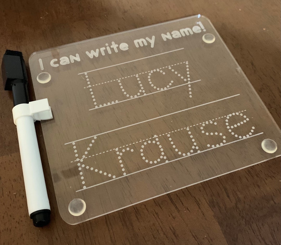 Dry Erase Name Tracing Board, Reusable Custom Personalized Dry Erase ...