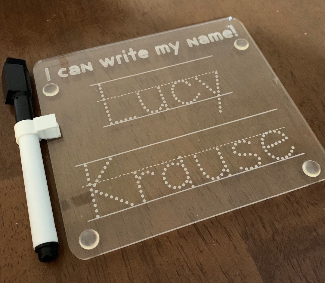 Dry Erase Name Tracing Board, Reusable Custom Personalized Dry Erase