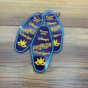 Port Orleans French Quarter Resort Keychain, Vintage Hotel Keychain, Disney Gifts
