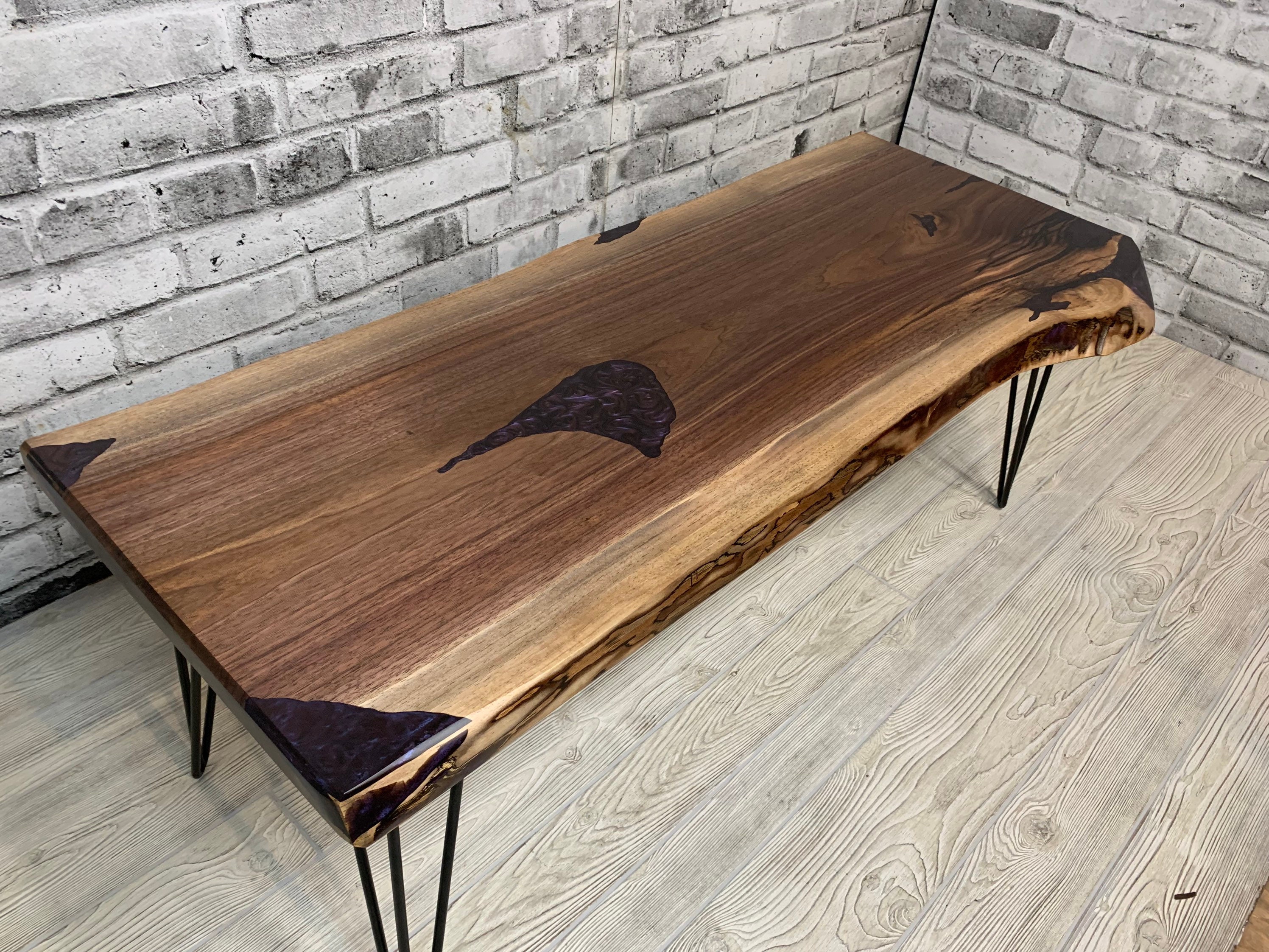 Live Edge Walnut & Epoxy Coffee Table Etsy