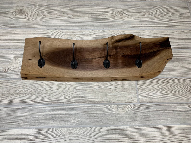 Live Edge Walnut Coat Rack Wall Mount Etsy