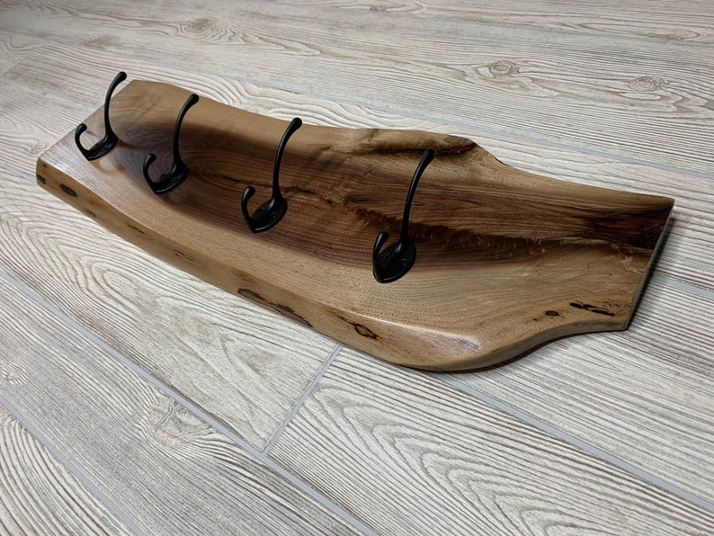 Live Edge Walnut Coat Rack Wall Mount Etsy